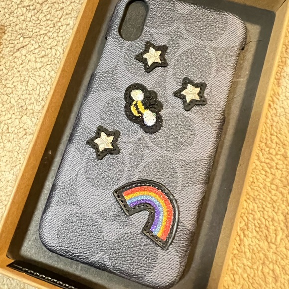 Coach iPhone X Black Sig Bumble Bee/rainbow - Picture 2 of 5